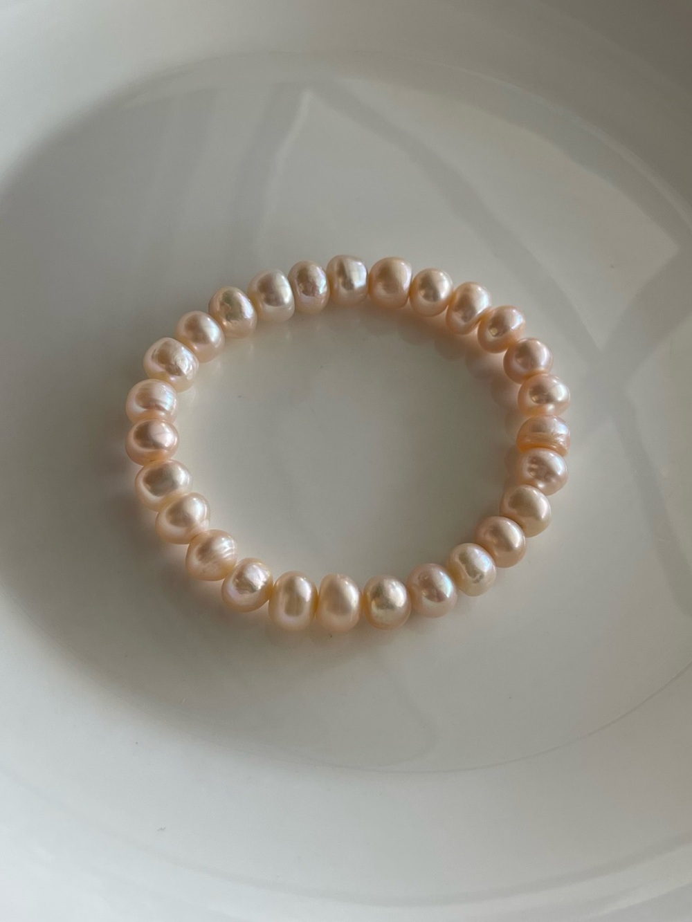 Pearl Stretch Bracelet - Blush Pink Freshwater Pearls